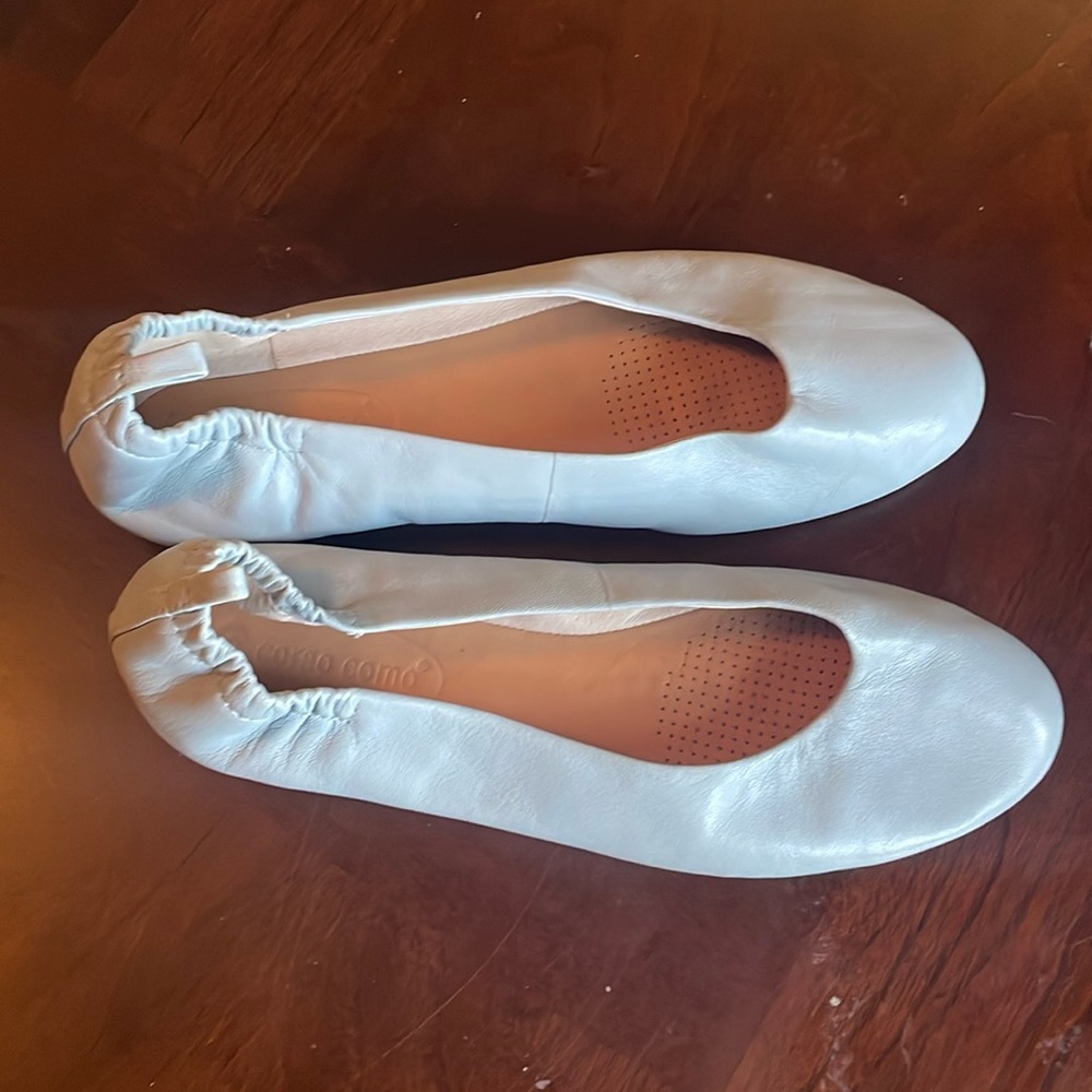 Corso Como White Leather Ballet Flats